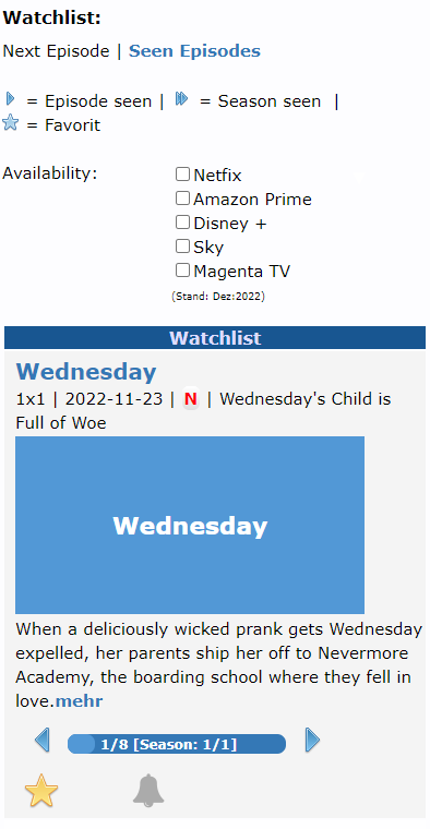 Example watchlist preview